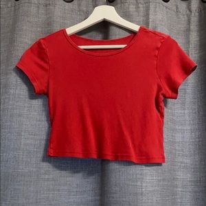 John galt red crop top
